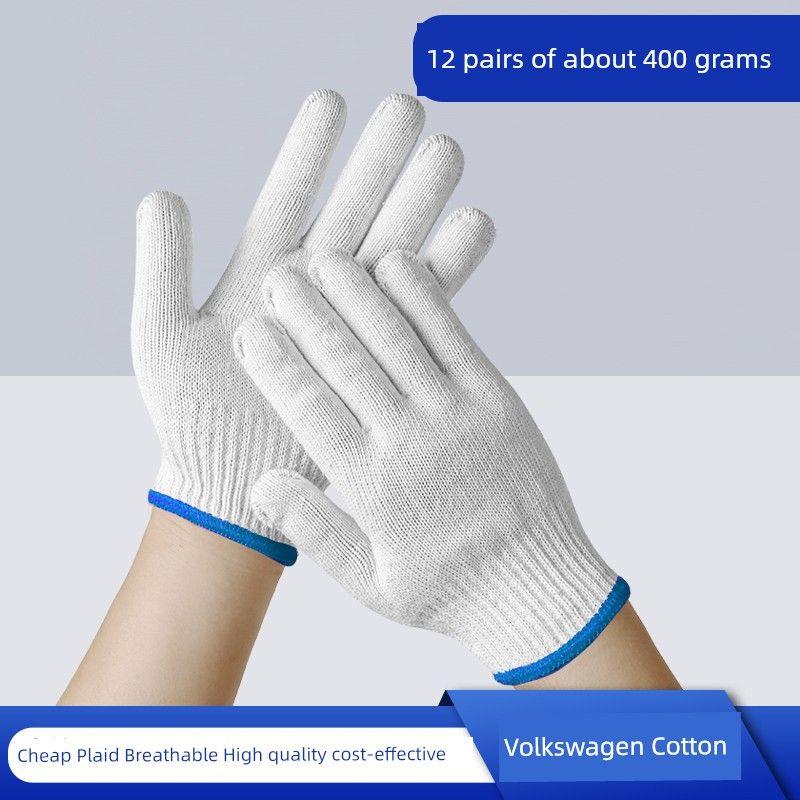 

Рабочие износостойкие утолщенные хлопковые нити пряжа из чистого хлопка работа на стройке нескользящие удобные прочные перчатки для защиты труда 550 cotton thread 12 pairs [loss impulse]] L