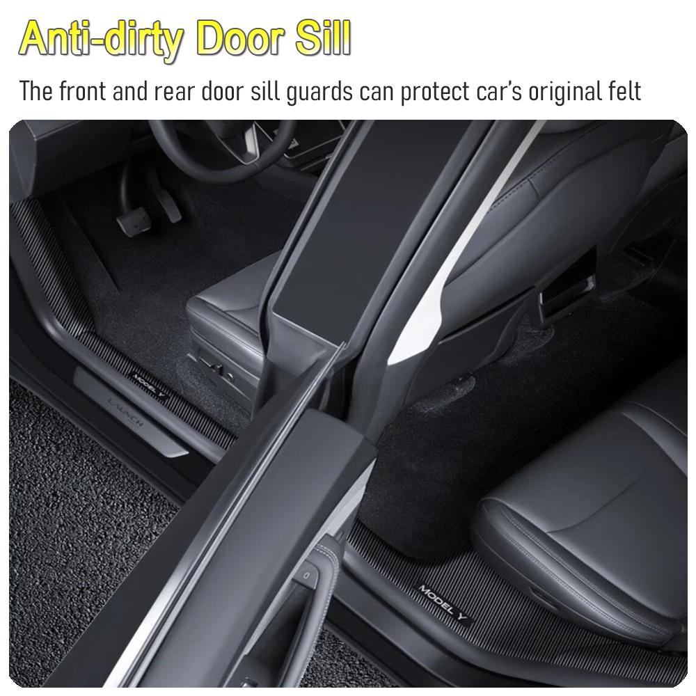 for Tesla Model Y Juniper 2025 2026 Front Rear Door Threshold Strip Guard Anti-dust Pads Door Sill Protective Cover Accessories