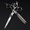 6.0 Inch Blue Full Brick Hair Scissors, Hair Scissors, Flat Scissors, Tooth Scissors, Thinning, For Hair Salon Hairdressers