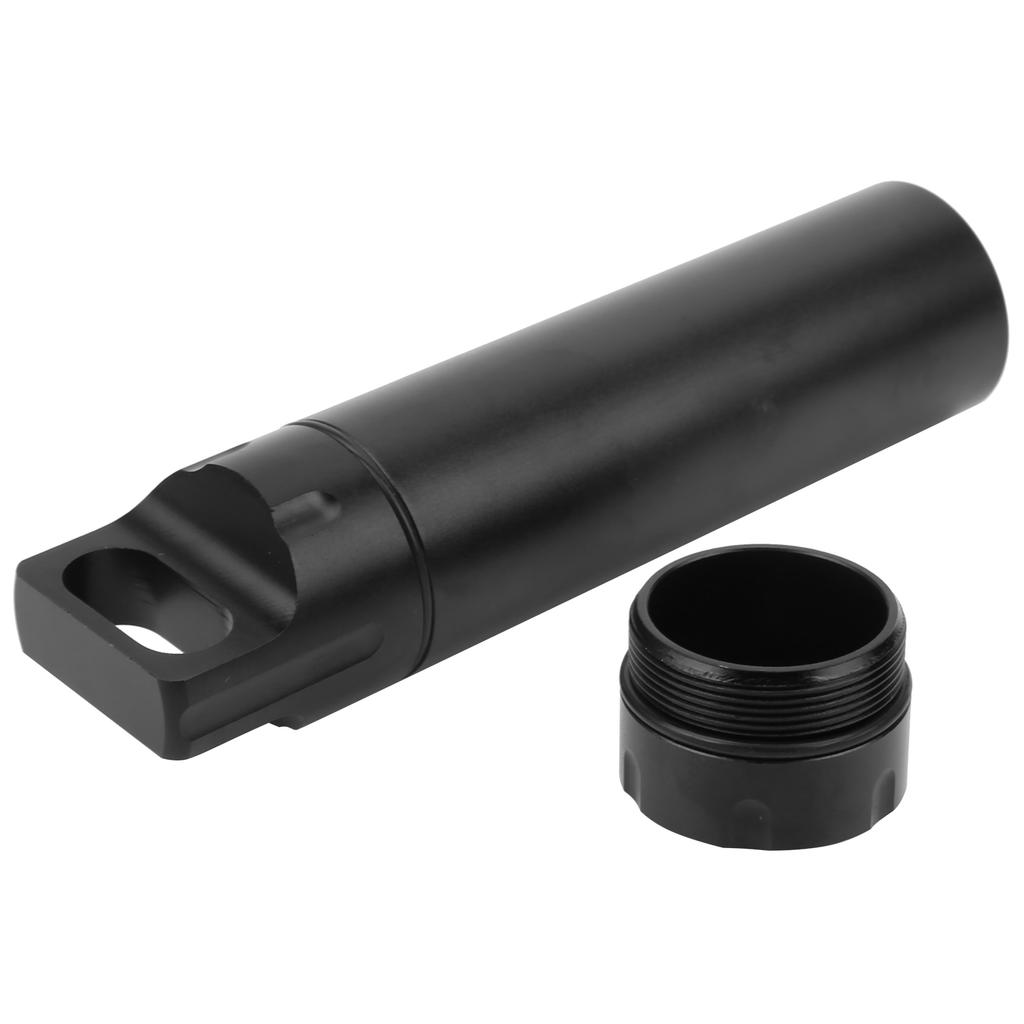 Aluminum Alloy Waterproof Drug Case Outdoor Survival Storage Container Dry Bottle LBlack