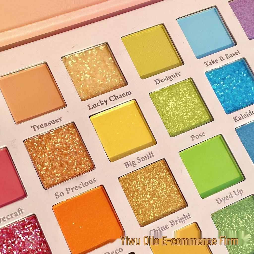 Dopamine Rainbow Candy Eyeshadow Palette: 30-Color Matte, Shimmer, Glitter, Long-Lasting Smoky Makeup