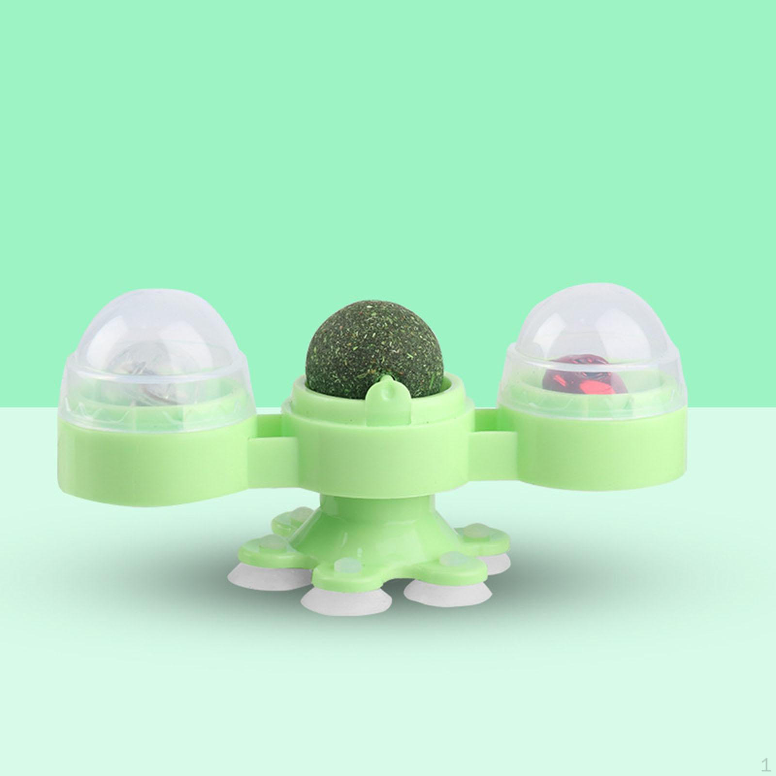 

Rotation Windmill Cat Toy with Catnip Ball Lights Toys Funny Colored Interactive Indoor зелений