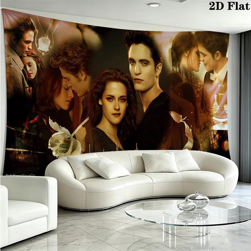 Twilight Poster Wall Tapestry Aesthetic Wall Hanging Printed Fabric Blanket Decorative Tapestries for Bedroom Living Room Home Decor
