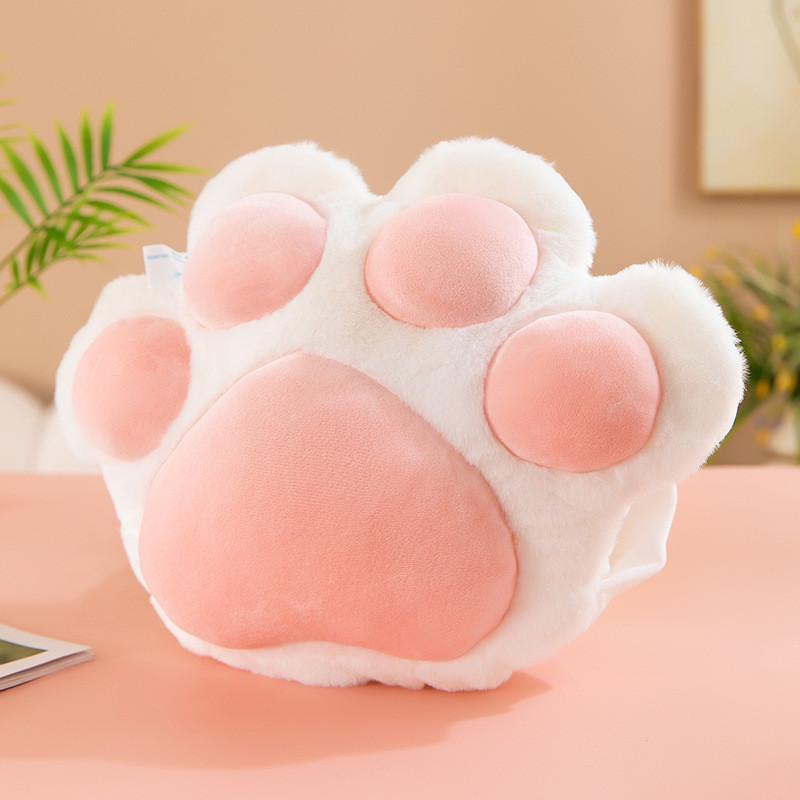 Office Nap Pillow With Cat Paw Plush Toy For Warmth And Comfort