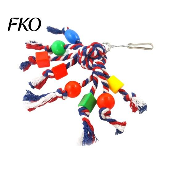 Cotton Rope Bird Chew Toy Colorful Parrot Toy, Biting Cockatiel Chewing Cage Accessory for Lovebird Budgie Parakeet