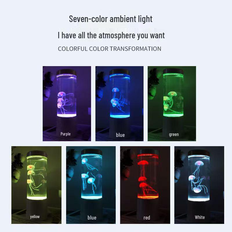 Color-Changing LED Night Light: Bubble Cylinder Fish Tank for Home Decor