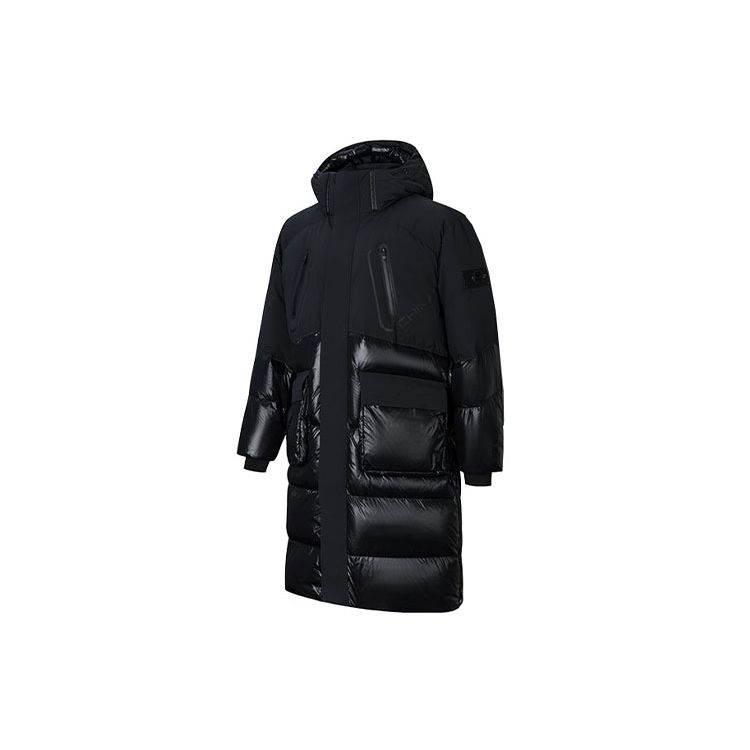 

Anta X Chenpeng Collaboration Logo Повседневная теплая куртка-пуховик средней длины на молнии унисекс верхняя одежда черного цвета 172418901-4 M