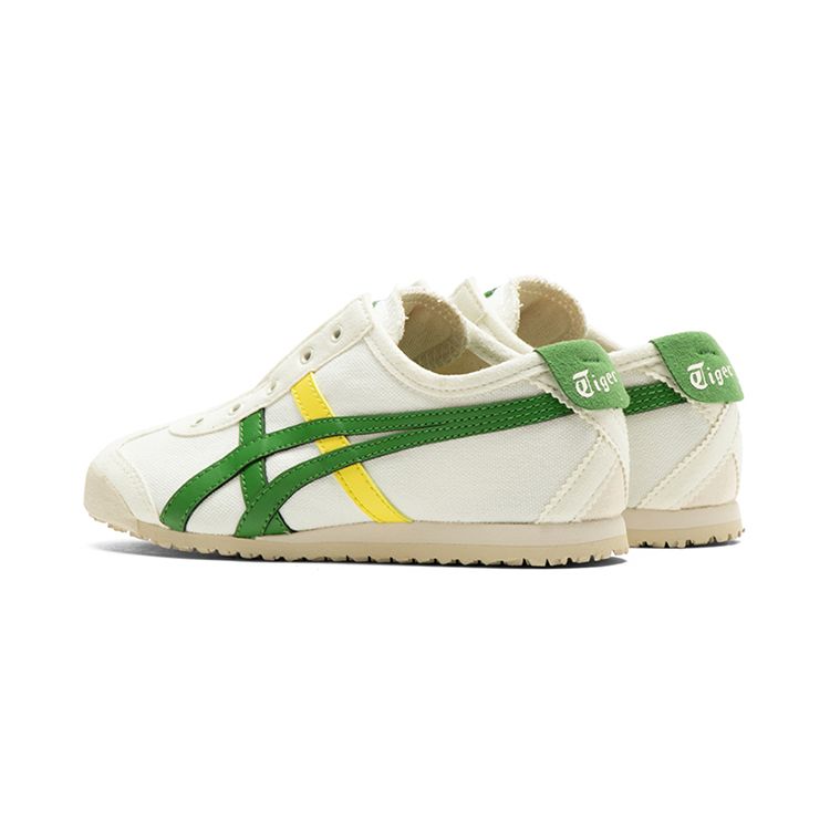 Onitsuka Tiger Mexico 66 Slip-On Leather Retro Durable Low-Top Running Shoes Kids sneaker White Green 1184A085-103