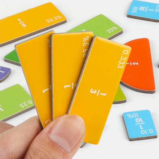 Magnetic Fraction Tiles Circles Book with Pen Percentage Decimal Fraction Learning Elementary Students Teaching Aid Educational Fraction Puzzle