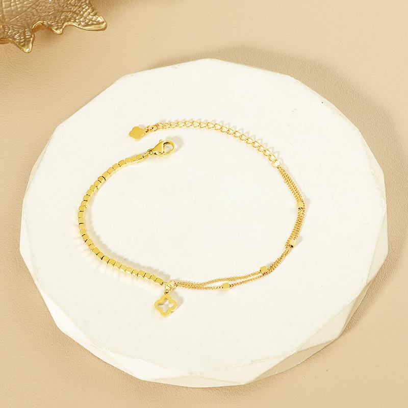 

Высококачественный браслет с четырьмя листами клевера, легкий, роскошный, старший, из титановой стали, не теряет цвет сотни с ювелирными изделиями для рук