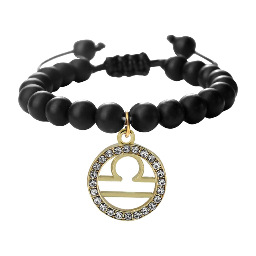 Constellation Friendship Bracelet Natural Stone Spacer Stretchable Bracelet Twelve Constellation Bracelet