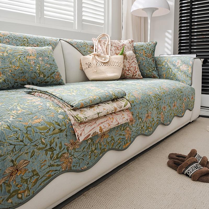 Chenille Anti-slip Sofa Cushion European Floral Jacquard Sofa Covers Living Room All-season Universal Couch Cover Home Decor