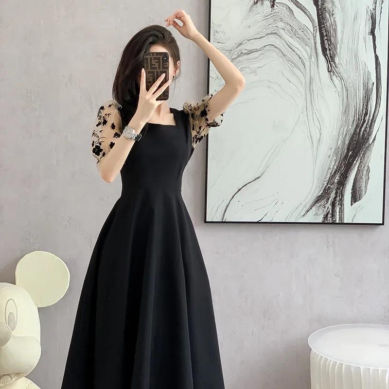 Summer new temperament dress women's clothing waist thin skirt small black dress