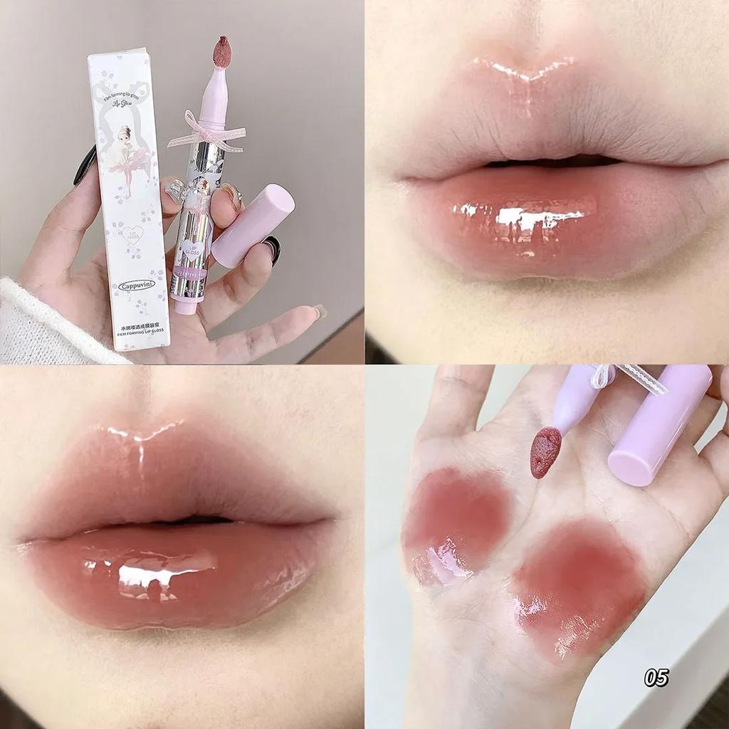 Halo-dyeing Tinted Lip Gloss Crystal Jelly Moisturizing Waterproof Mirror Water Glass Lip Gloss Transparent Cosmetics Gift