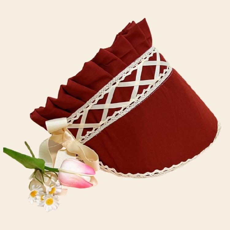 Lace Trim Bonnet Hat for Women Cosplay Event Victorian Cocktail Hat For Teens Teaparty Cocktail Dressingup Headwear