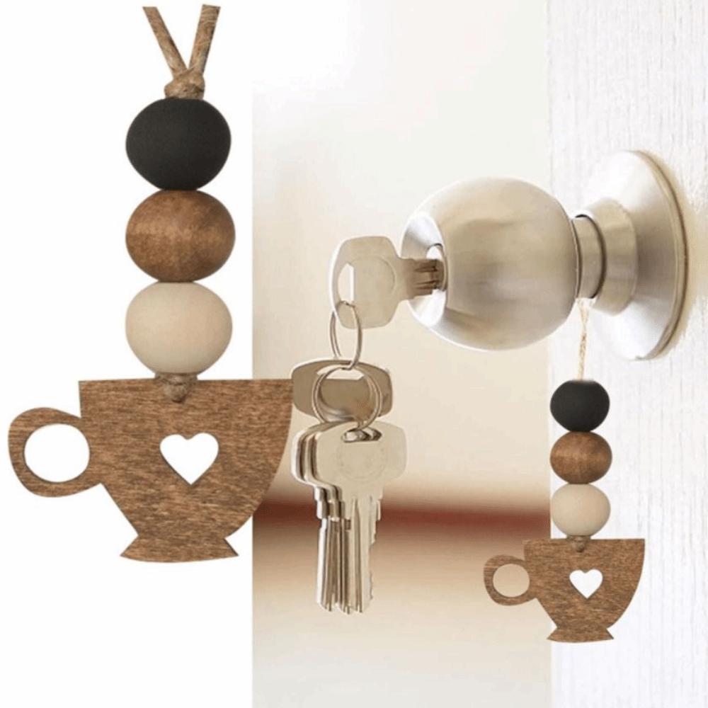 2Pcs Wooden Coffee Shop Signage Vintage DIY Hanging Decor Coffee Cup Doorplate Gift