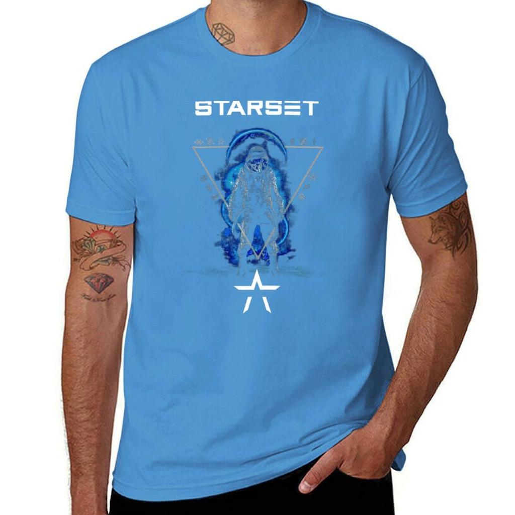 Maglietta Starset taglie forti top fan sportivi moda coreana ragazzi bianchi maglietta a maniche corte uomo