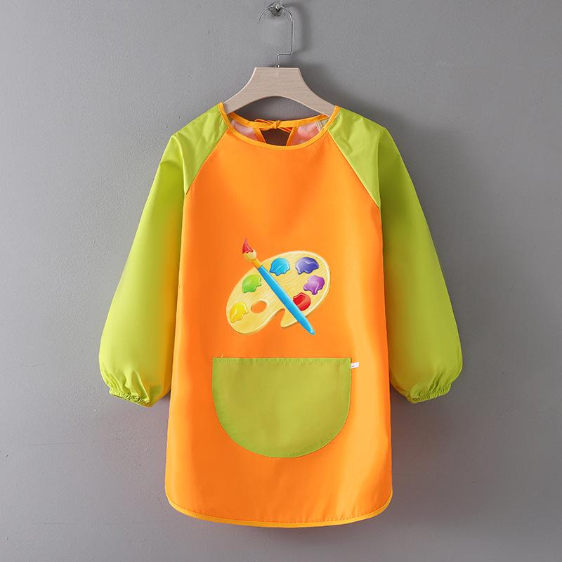 Children's Waterproof Art Smock with Logo - Reversible Apron for Painting and Eating  