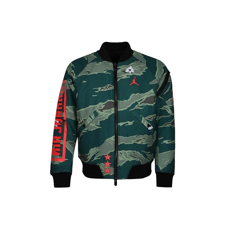 Air Jordan City Of Flight Printing Athleisure Casual Sports Stay Warm Jacket Camouflage Green Men s AT9006-010 XL