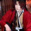 Demon Slayer Yoriichi Tsugikuni Kompletter Kimono Cosplay Kostüm, Sonnenatmung Schwertkämpfer Performance Outfit