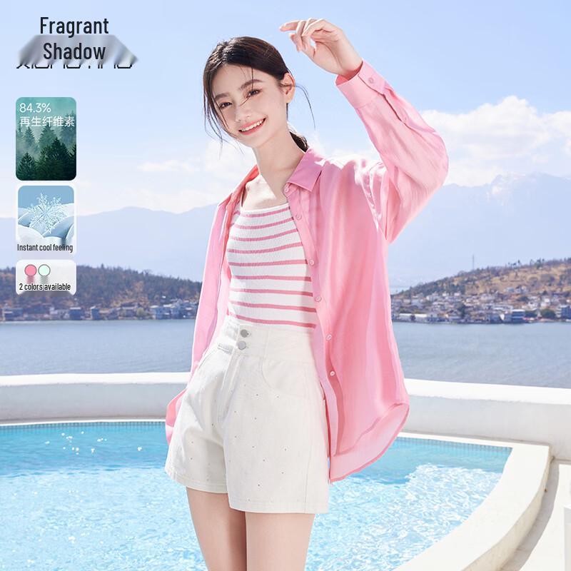 Xiangying Women s Lightweight Cool-Feel Cardigan Shirt Jacket S