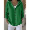 Women's Cross-Border European & American Style Hooded Knit Cardigan - Autumn/Winter Solid Color Casual Fashion Sweater Coat