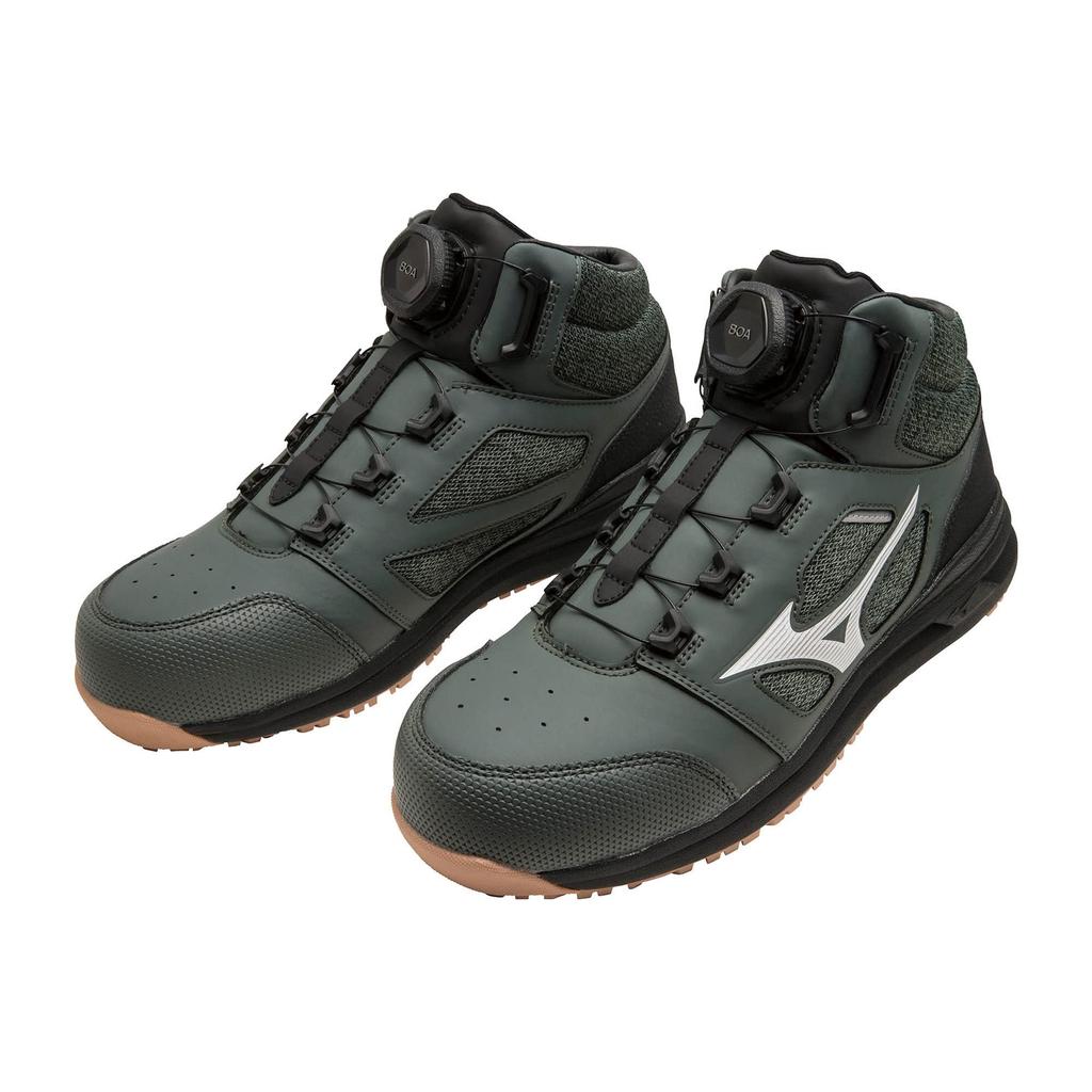 Mizuno Almighty BOA Work and Safety Khaki and Size 3E LS73M Men's Shoes, White, 26cm,
