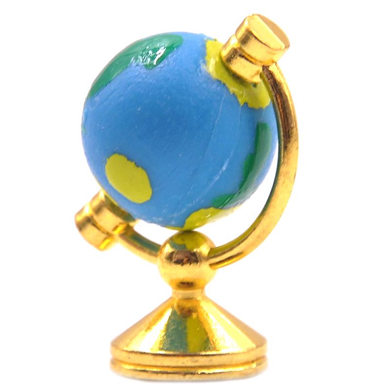 

1 шт. кукольный домик миниатюрный 1:Миниатюрный глобус из синего сплава, вращающийся, масштаб 1:12