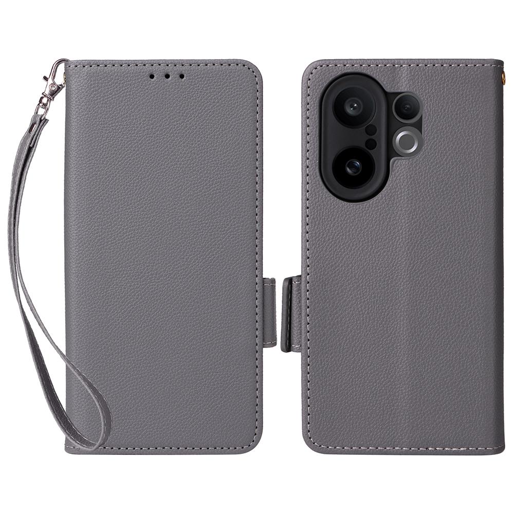For Vivo X200 FE 5G/S30 Pro Mini 5G Case with Wrist Strap Litchi Texture PU Leather Wallet Phone Cover