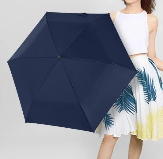 

Мини Ультралегкий Складной Зонт для Женщин, Защита от Солнца и УФ-лучей, Компактный и Легкий, Карандаш Солнечный и Дождливый Маленький Карманный Зонт