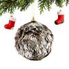 Pompons de Tinsel com Glitter Ornamento de Natal Bola de Pompom Fofa Decoração Pendente para Árvore de Natal para Decoração de Festa de Feriado