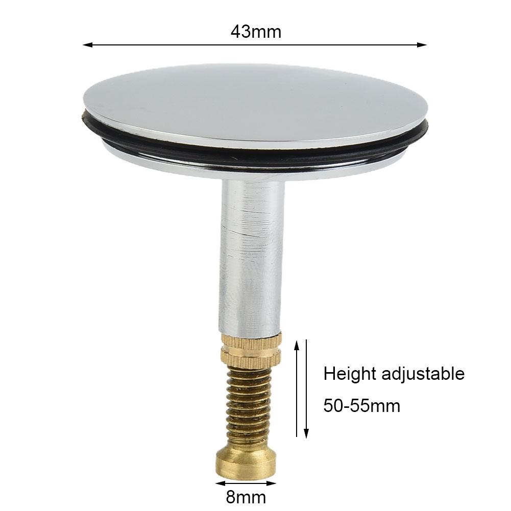 43mm Chrome Bathtub Drain Stopper Adjustable Copper Waste Cover for Sinks