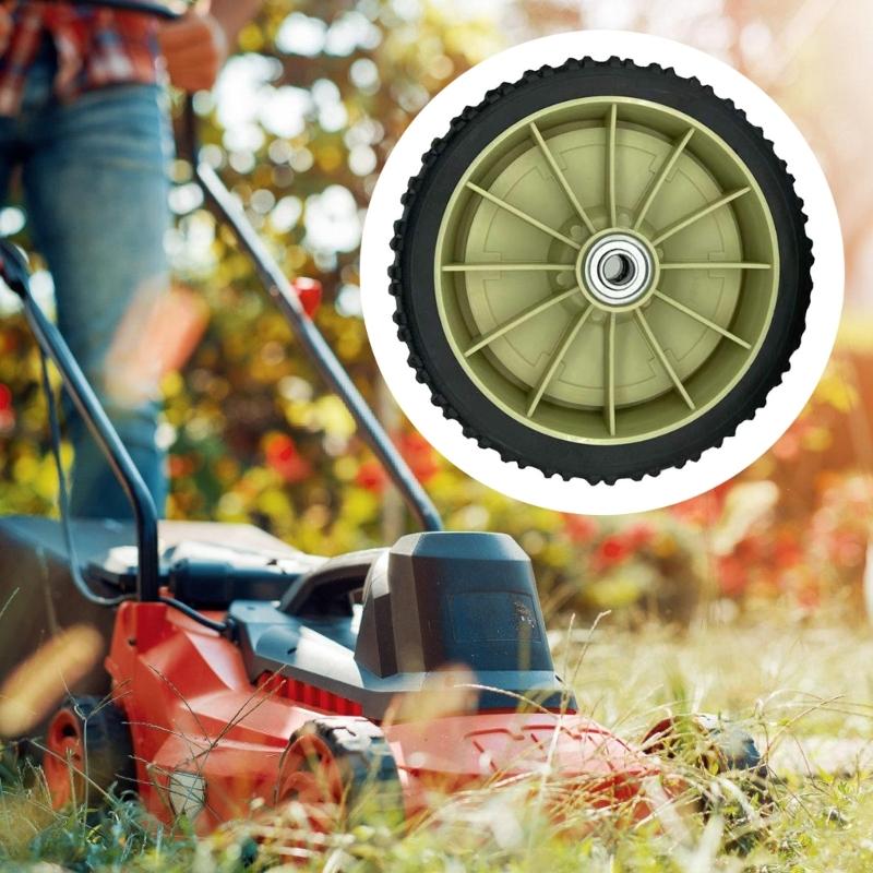 Hand Truck Strollers Push Mower Wheel Easy Installation Rubber Wheel Diameter 7.5'' For Lawn Tractors And Carts