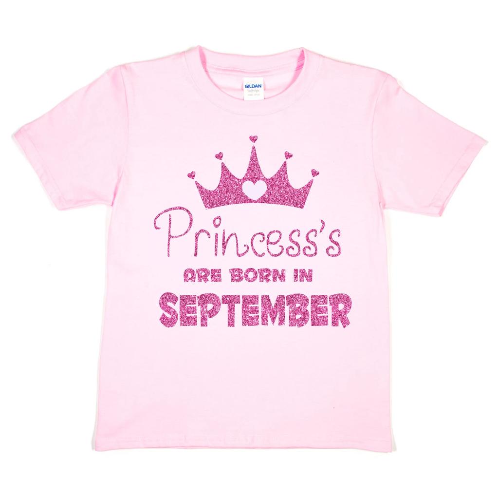 Birthday Girls T-shirt Princess's Born In September Funny Birthday Present Gift