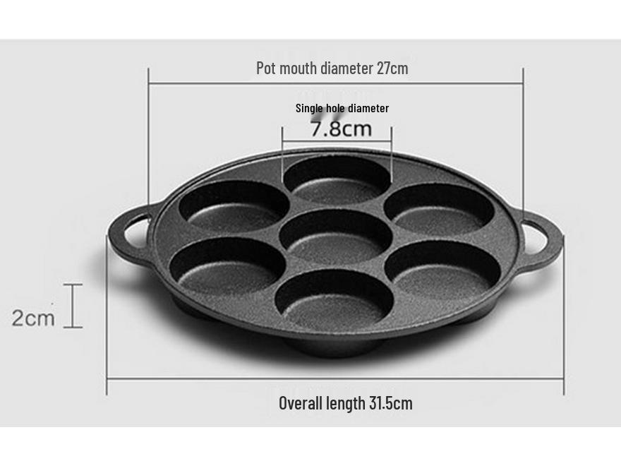 Non-Stick Cast Iron Egg Burger Mold & Dumpling Pan
