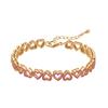 European & American Rhinestone Heart Luxury Bracelet - Girls' High-End Fashion Jewelry