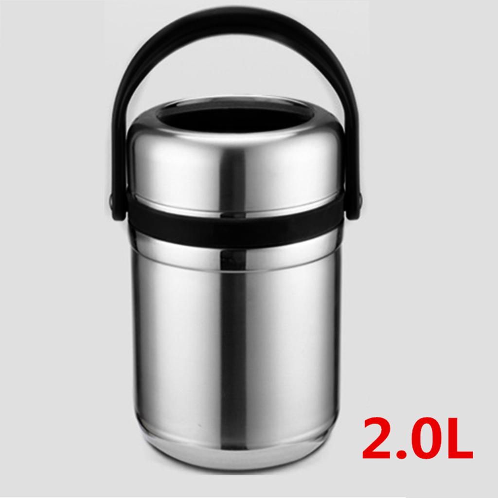 2 Tier Vacuum Insulated Lunch Box Stainless Steel Food Container Storage Thermos