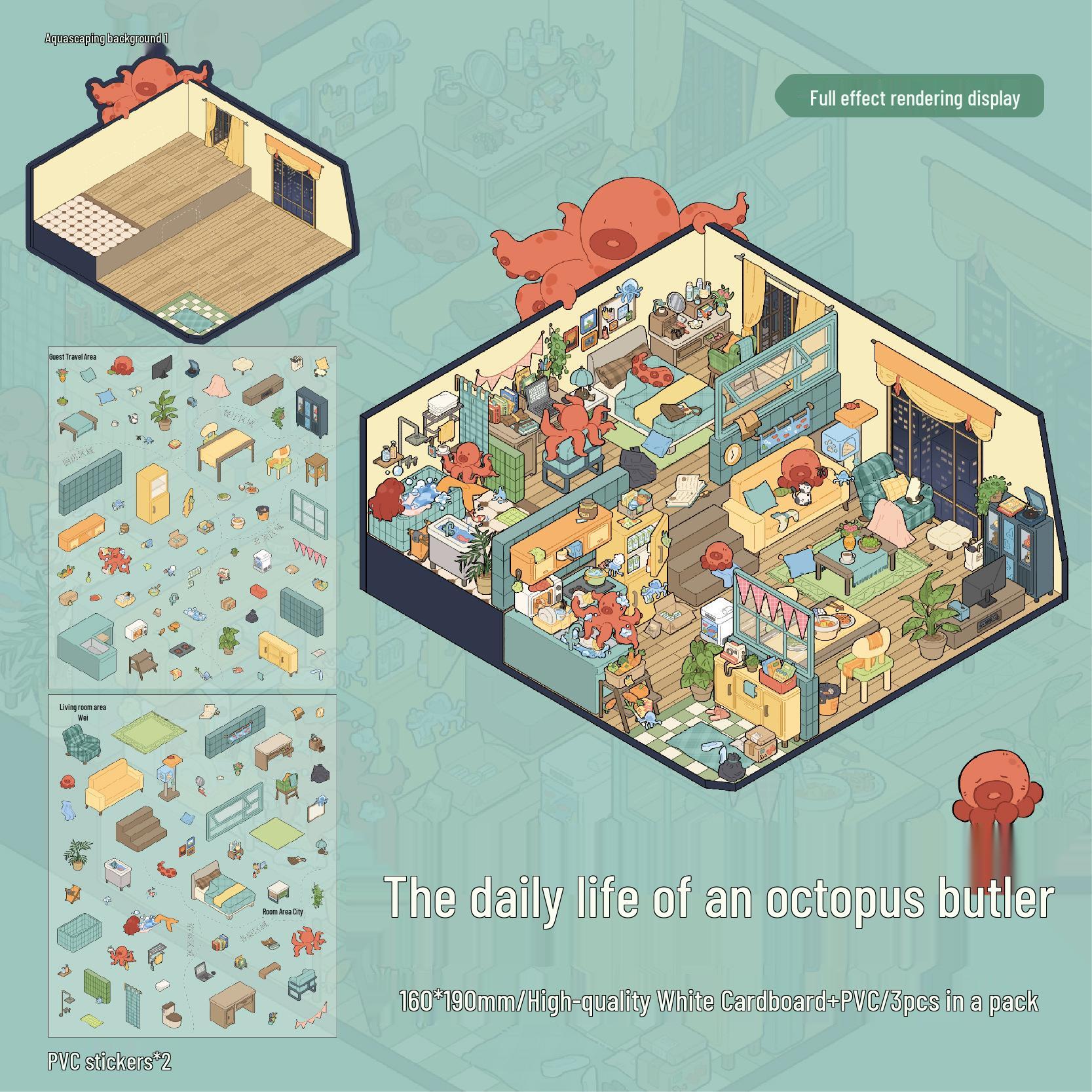 Mr. Paper Miniature Diorama Stickers: 3D Home Theater & Fun Scene for Kids Journals