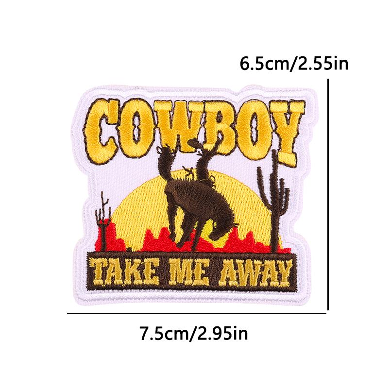 West Cowboy Embroidery Iron On Patches For Clothing thermoadhesive Patch For Clothes Heroism Adventurism Patch For Jeans Sticker