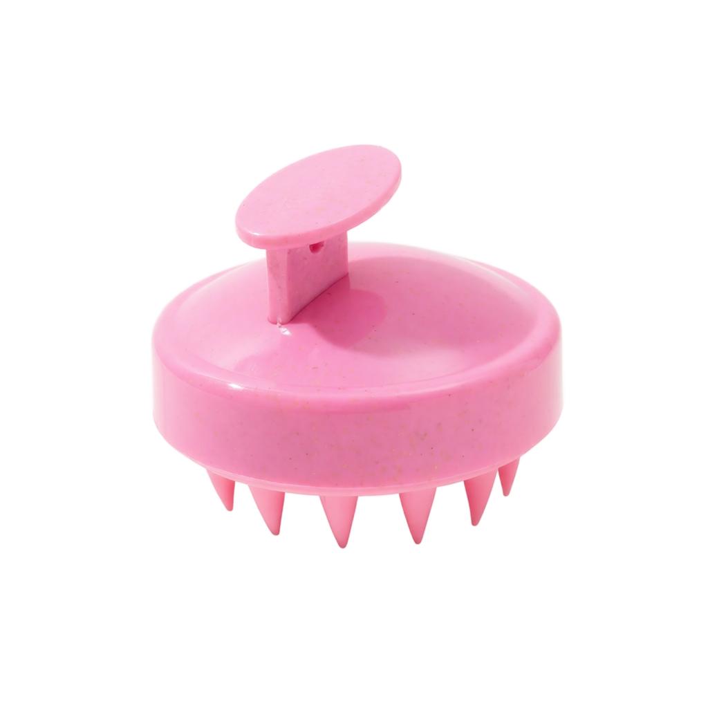 Silicone Scalp Massage Shampoo Brush with Biodegradable Wheat Straw Handle for Deep Hair Cleaning and Scalp Stimulation Suitable for Wet and Dry Hair