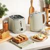 Kettle and Toaster Set, 1.7 L Kettle 2200 W, 2-Slice Toaster, Grey