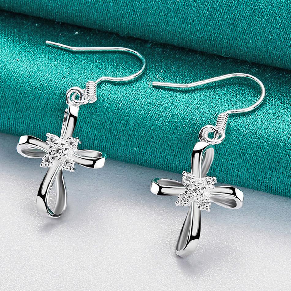 

Серьги из стерлингового серебра 925 пробы с бантом и цирконом для женщин, очаровательные ювелирные изделия ME150