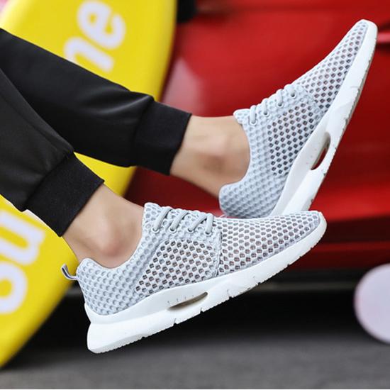 Pánské boty s dutými prodyšnými otvory, Běžecké boty, Síťované boty, Letní lehké ležérní sportovní boty, Běžecké boty