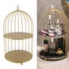 Bird Cage Cosmetic   Gold Space Saving Iron Unique Multifunctional Birdcage Makeup Display Rack for Bathroom
