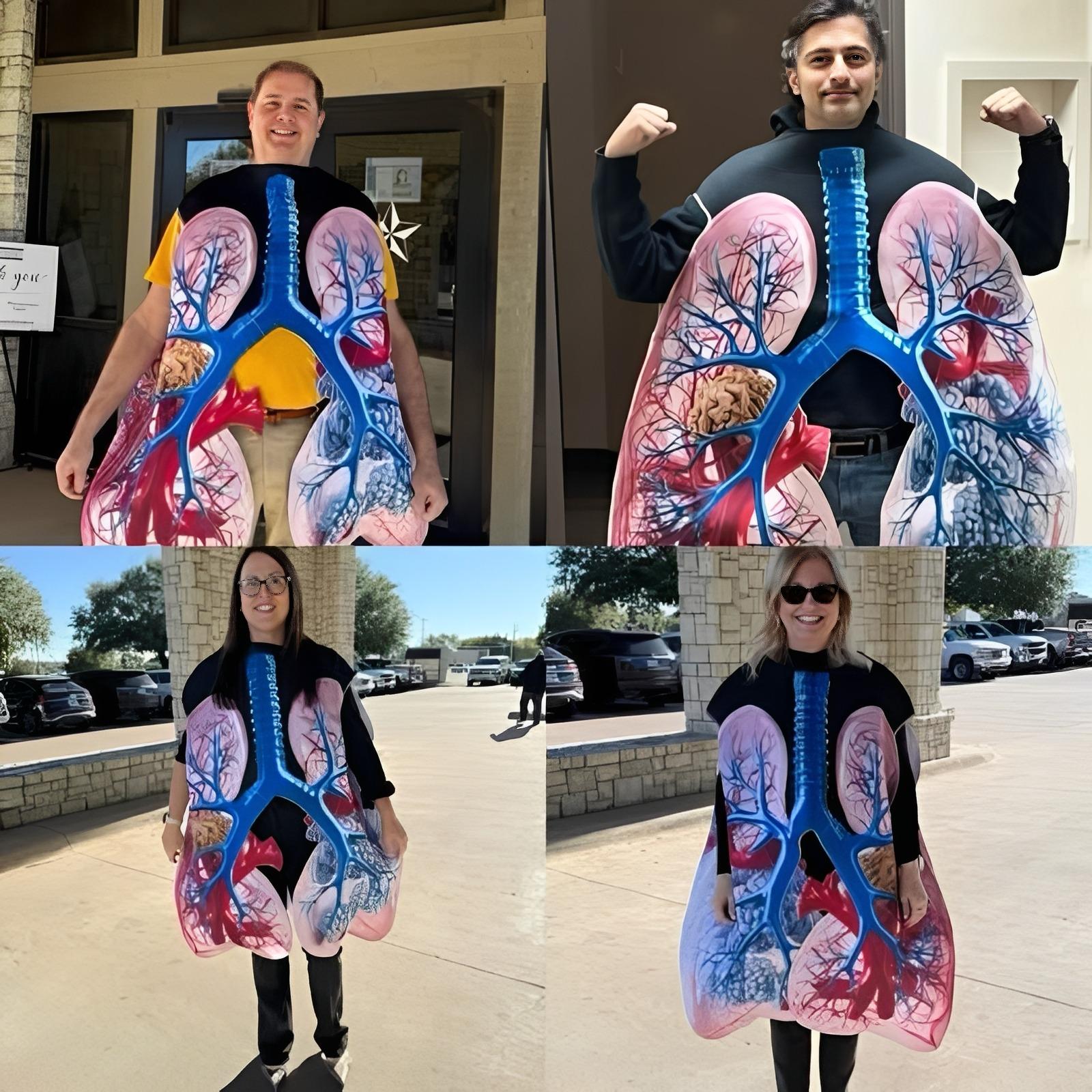 Human organ lung party role-playing costume, adults Adult size синий