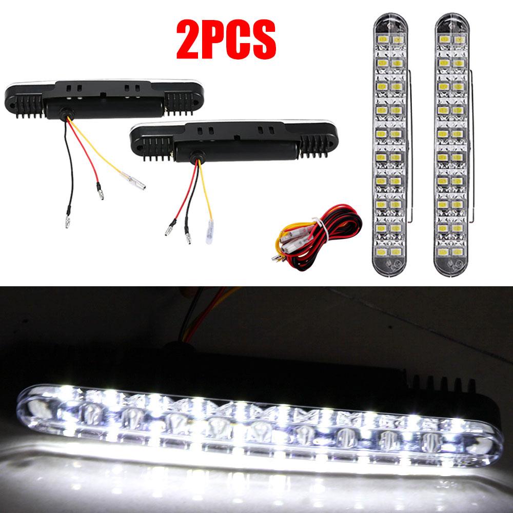 2x 30 LED Daytime Running Lights Car Driving Lamp Turn Signal Indicators Lights New