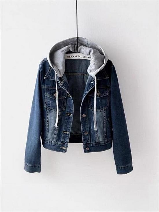 Women’s Korean Style Slim Fit Hooded Denim Jacket - Spring/Autumn 2025.