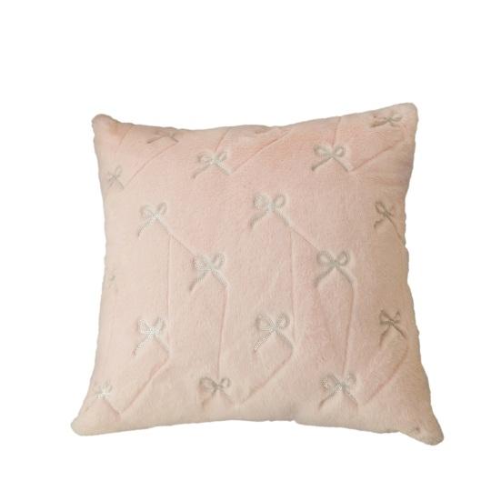 Throw Pillowcase Bowknot Pattern Hidden Zipper Wrinkle Resistant Pillow Cover Bedroom Living Room Sofa