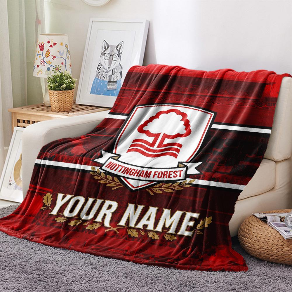 Custom Name Nottingham Forest Flannel Blanket, High quality Comfortable for All Seasons, Home Decor, Warmth and Comfort