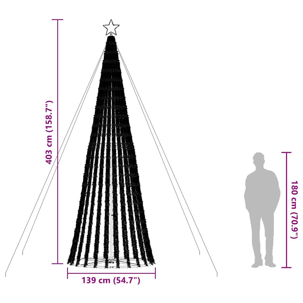 LED Christmas Tree 1028 Warm White LEDs 403 cm